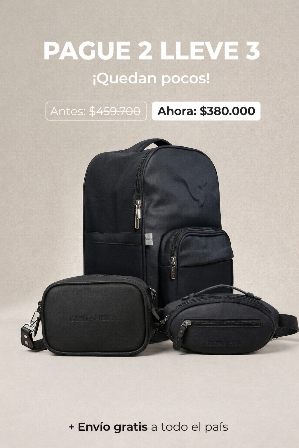 Combo Breaker Lleva en el combo Bolso Ms + Deep bag black + Riñonera Compacta