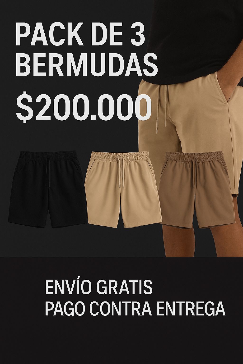 Pack 3 Bermudas Clásicas